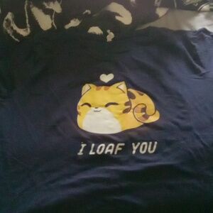 Navy Blue Cat Graphic Tee - Short Sleeve